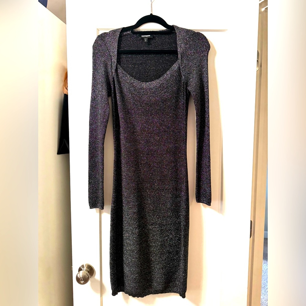 Express Shimmer Sweater Dress.